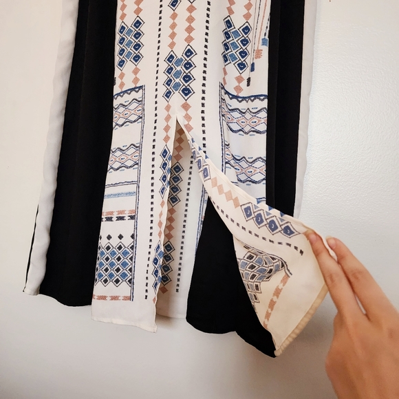 BCBGMaxazria Calf- Length Sheer Geometric Print Dress Size Small - Picture 3 of 8